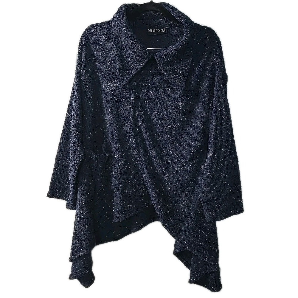 Vintage Dress To Kill Artsy Shark Bite Asymmetrical Tunic Sweater Womens Size 1‎